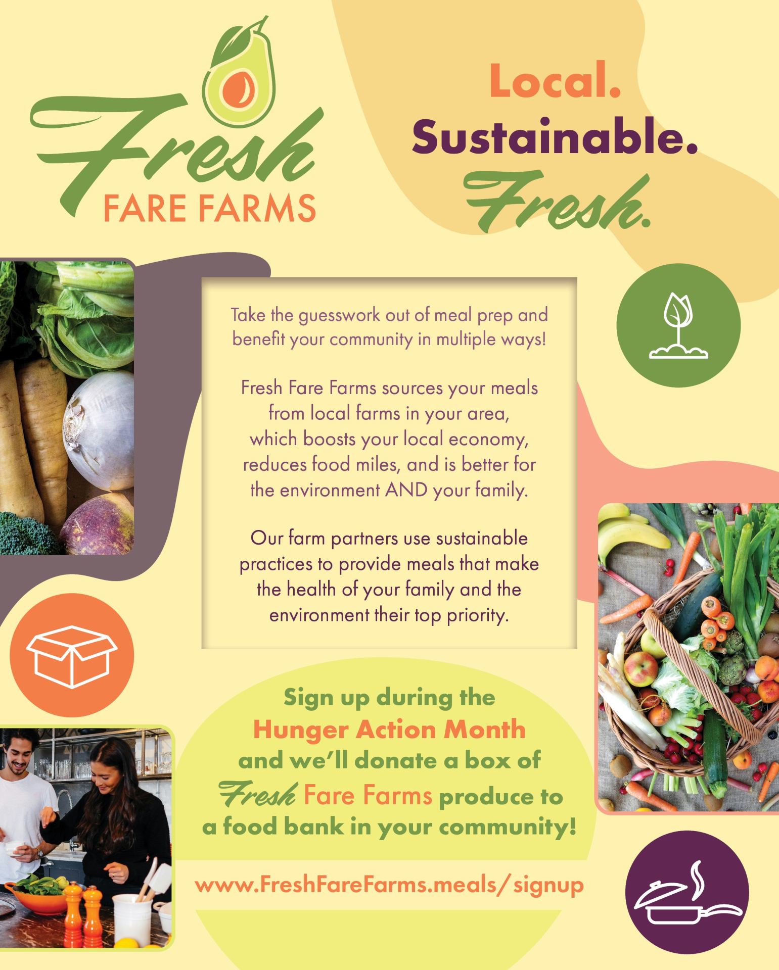 A full page magazine advertizement for Fresh Fare Farms